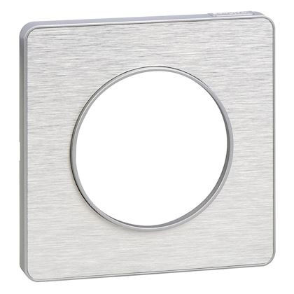 Schneider Odace - Plaque 1 poste - Aluminium Brossé Touch avec