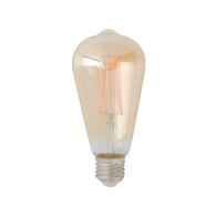 Ampoule filament LED E27 - 8W - 2500K - ambre ST64