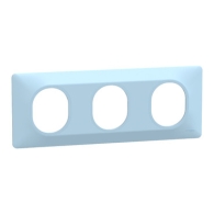 Ovalis - Plaque de finition - 3 postes Horizontal - entraxe 71mm - Bleu Azurin - S320706C