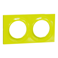 Odace Styl plaque Vert Chartreuse 2 postes horiz. ou verticaux entraxe 71mm - S520704H