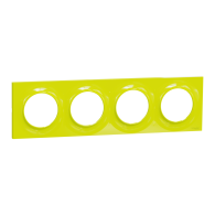 Odace Styl plaque Vert Chartreuse 4 postes horiz. ou verticaux entraxe 71mm - S520708H