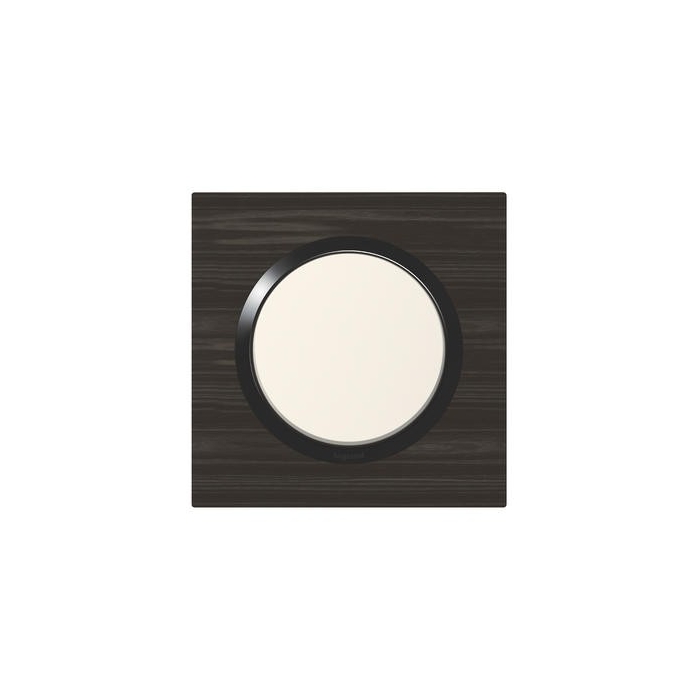 Plaque carrée dooxie 1 poste finition effet bois ébène - 600881 - LEGRAND