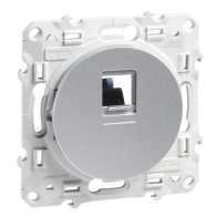 Odace, prise RJ45 Alu, grade 3 Multimédia Cat6 STP - S530476