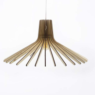 AZUR - cordon blanc - Suspension bois - Atelier loupiote