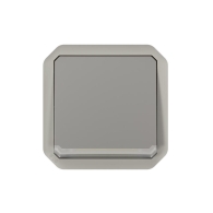 Poussoir NO témoin Plexo composable gris - 069533L