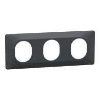 Ovalis - Plaque de finition - 3 postes Horizontal - entraxe 71 mm - Anthracite - S340706