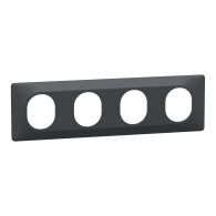 Ovalis - Plaque de finition - 4 postes Horizontal - entraxe 71 mm - Anthracite - S340708