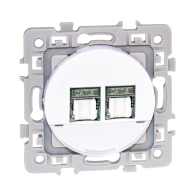 SQUARE Double prises RJ45 blindées CAT6 STP (Grade2 TV) blanc Eur'ohm - 60273