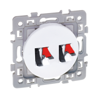 SQUARE Double prise haut-parleur blanc Eur'ohm - 60275