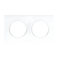 SQUARE Plaque d'habillage blanc 2 postes entraxe 71mm Eur'ohm - 60297