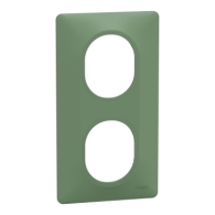 Ovalis - Plaque de finition - 2 postes Vertical - entraxe 71mm - Vert Forêt - S320724B