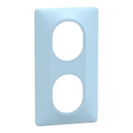 Ovalis - Plaque de finition - 2 postes Vertical - entraxe 71mm - Bleu Azurin - S320724C