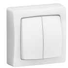 Interrupteur/va et vient/poussoir double - 3 en 1 - Appareillage sailli complet blanc - 086020L - LEGRAND