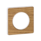 Odace Touch, plaque Bois naturel avec liseré Blanc 1 poste - S520802N