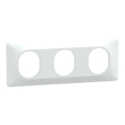 Ovalis - Plaque de finition - 3 postes Horizontal - entraxe 71 mm - Blanc - S320706