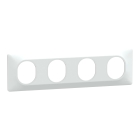 Ovalis - Plaque de finition - 4 postes Horizontal - entraxe 71 mm - Blanc - S320708