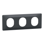 Ovalis - Plaque de finition - 3 postes Horizontal - entraxe 71 mm - Anthracite - S340706